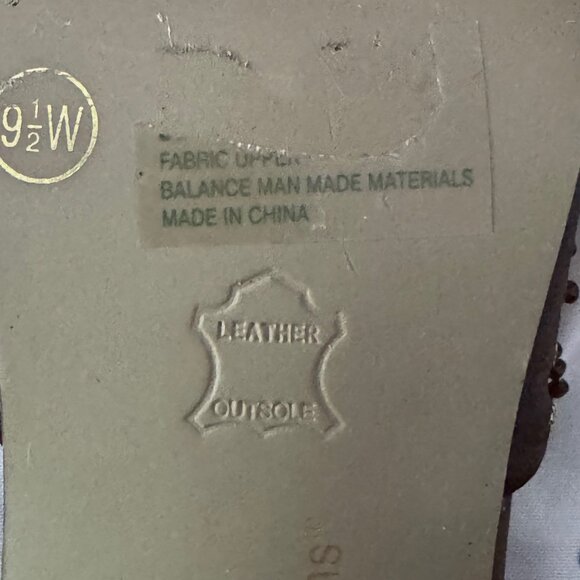 CB Collections Brown Satin Beaded Mule Size 9 1/2W - Picture 7 of 9